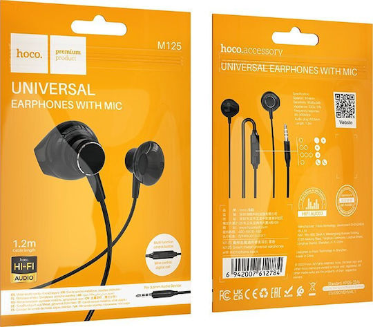 Hoco M125 Smart In-ear Handsfree Headphones with Connector 3.5mm Black