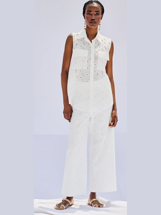 Women's Sleeveless Shirt White