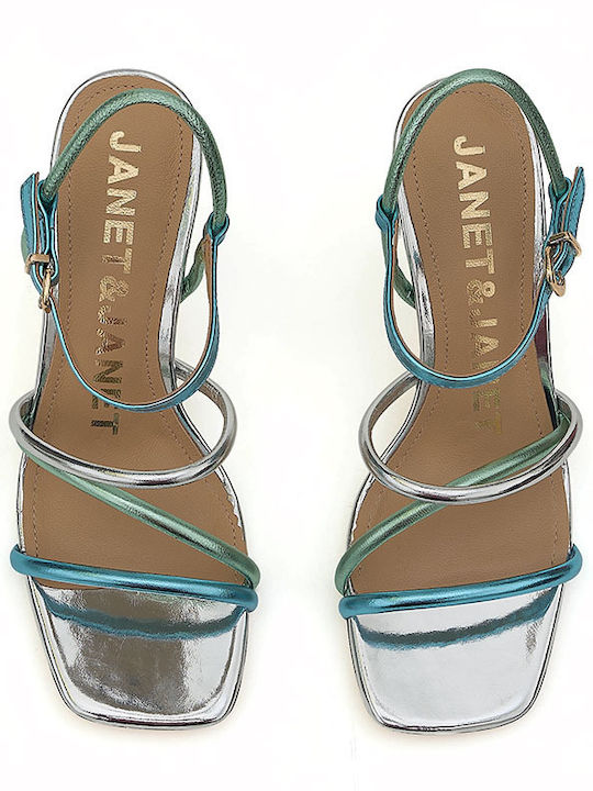 Leder Sandalen Hellblau