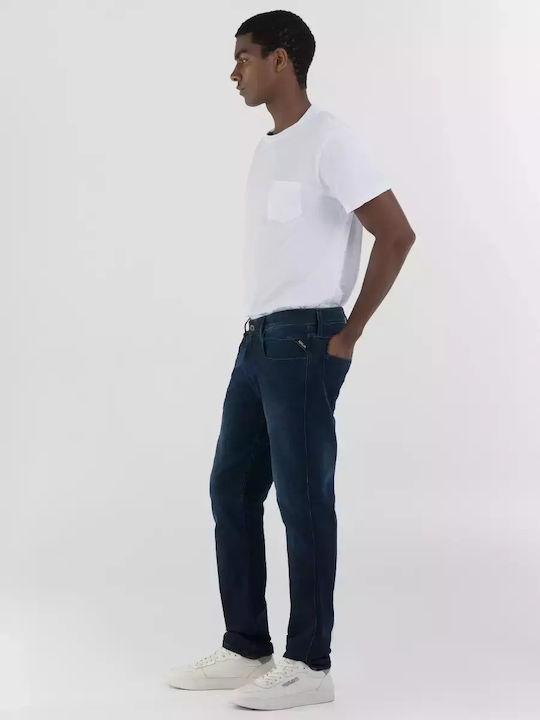 Anbass Men's Jeans Pants Elastic with Slim Fit Dark Blue