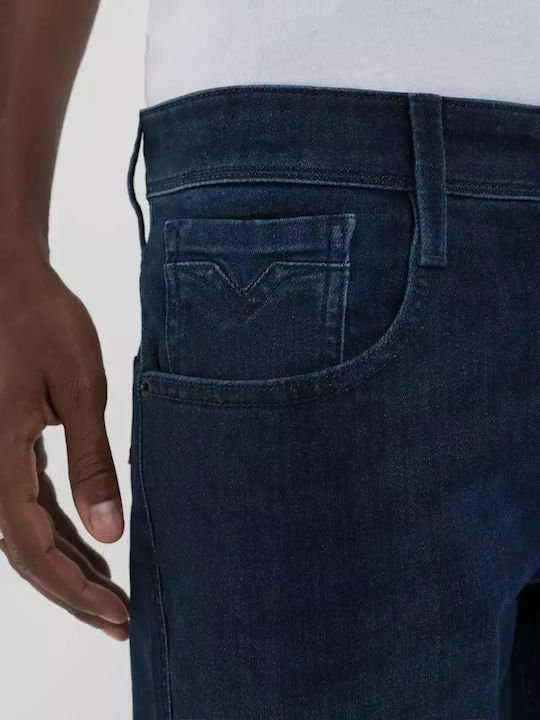 Anbass Men's Jeans Pants Elastic with Slim Fit Dark Blue