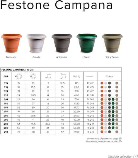 Atmosphera Festone Plastic Green Flower Pot 45x45x37cm 10.04.0205B