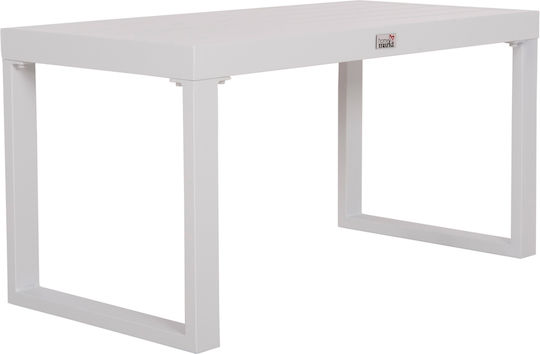 Sentry Auxiliary Outdoor Free Standing Aluminum Table White 87x43xcm