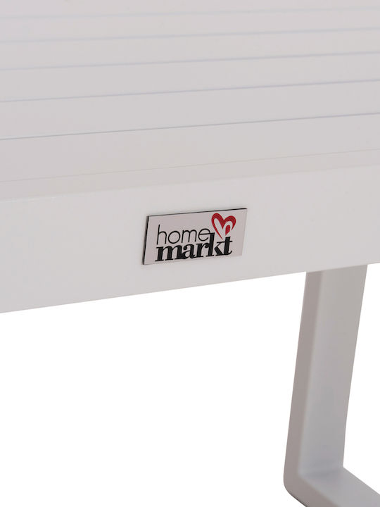 Sentry Auxiliary Outdoor Free Standing Aluminum Table White 87x43xcm
