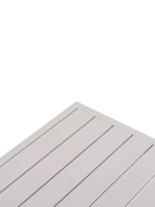Sentry Auxiliary Outdoor Free Standing Aluminum Table White 87x43xcm