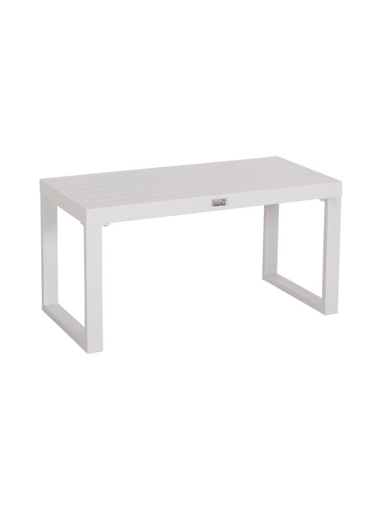 Sentry Auxiliary Outdoor Free Standing Aluminum Table White 87x43xcm