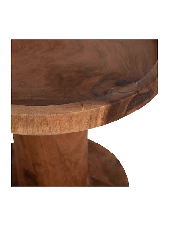 Round Side Table Bermal Made of Solid Wood Natural M35xL35xH65cm