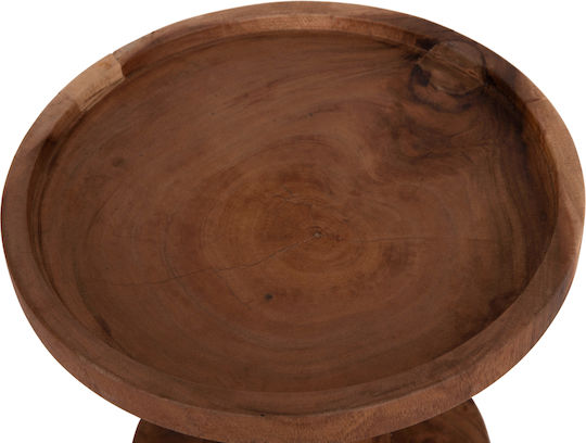 Round Side Table Bermal Made of Solid Wood Natural M35xL35xH65cm