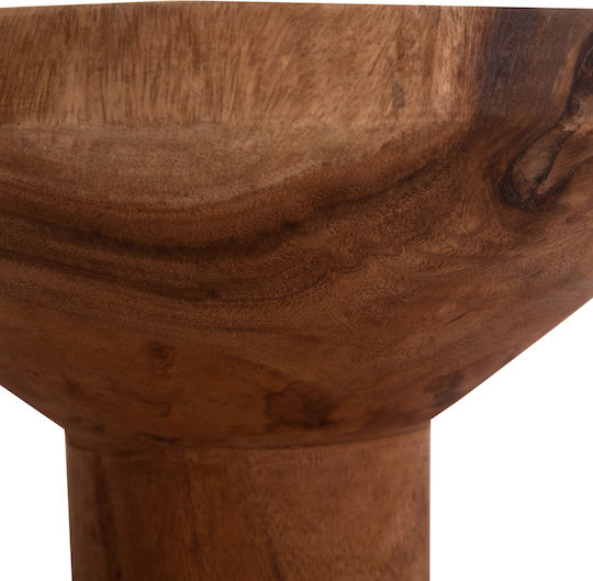 Round Side Table Bermal Made of Solid Wood Natural M35xL35xH65cm