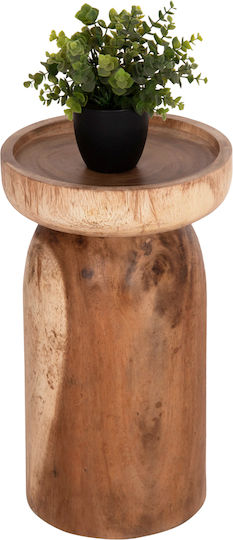 Round Side Coffee Table Loki Made of Solid Wood Natural W30xL30xH50cm