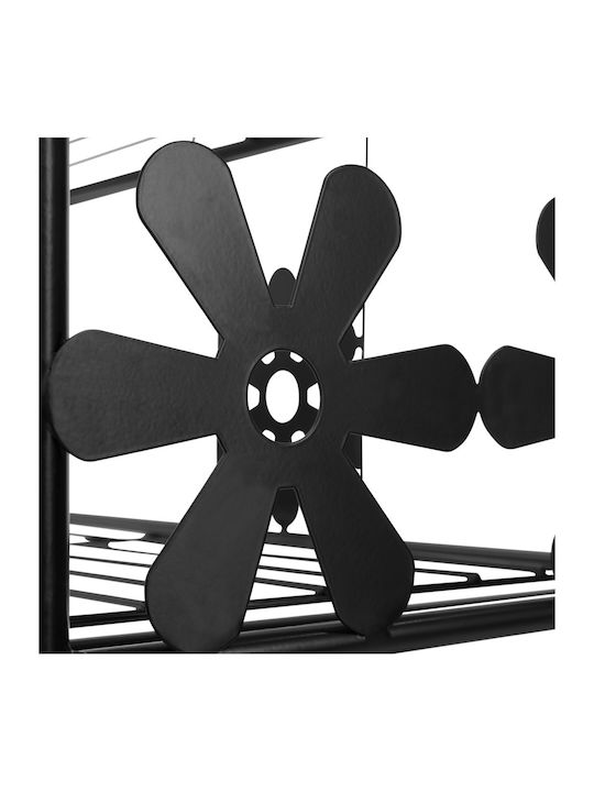 Raft Metalic Design Floral Cu 2 Rafturi Negru 50x30x60cm