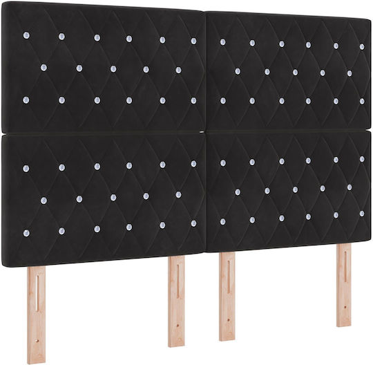 vidaXL Cap de pat din Material Textil Negru 140cm