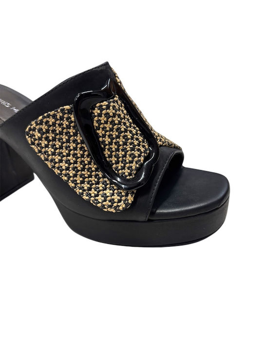 Mules with Heel in Black Color