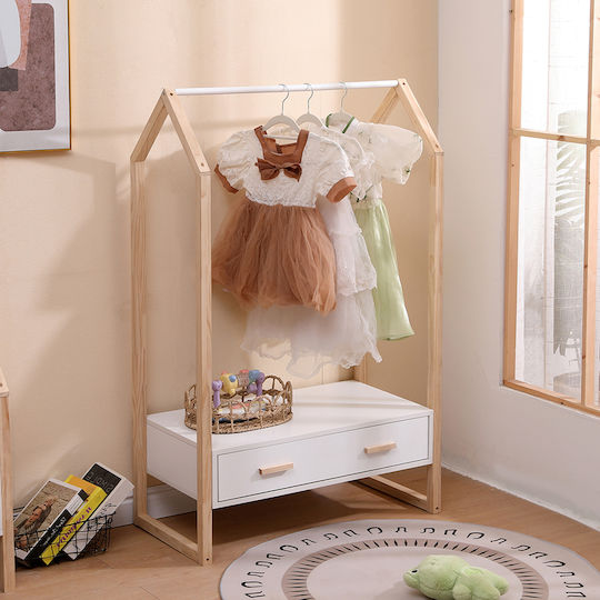 HomeMarkt Детска Закачалка Дървена 80x40x125см