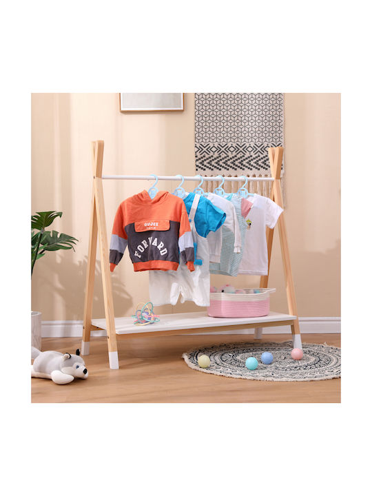 HomeMarkt Wooden Kids Wall Hanger with Shelf 100x40x100cm HomeMarkt Wooden Kids Wall Hanger with Shelf 100x40x100cm