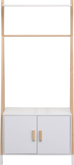 HomeMarkt Paschal Παιδική Κρεμάστρα Πολλαπλών Θέσεων Ξύλινη Λευκή με Ράφι 76x15.95cm