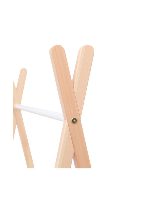 HomeMarkt Kids Wall Hanger Multi Hook Wooden White with Shelf 100x40x100cm