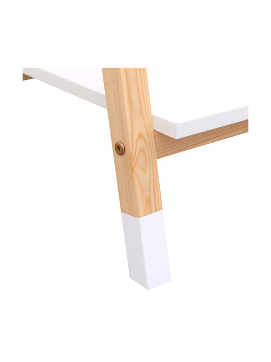 HomeMarkt Kids Wall Hanger Multi Hook Wooden White with Shelf 100x40x100cm