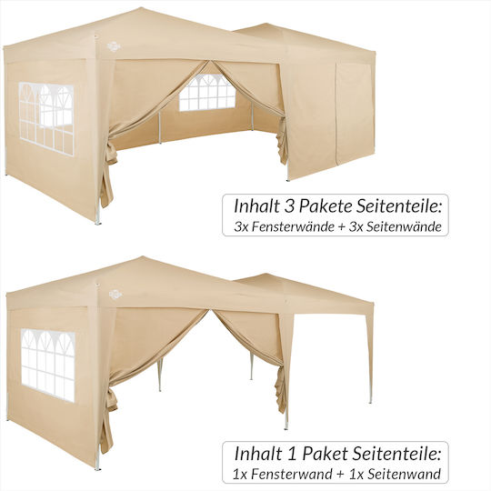 Set 2 Seitenwände Deuba Beige Maße 3x2m Polyester Wasserdicht
