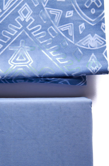 Comfort Bettwäsche-Set King Size 270x245cm. Blue 4Stück