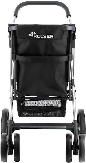Stoff Einkaufswagen Klappbar Schwarz 28.5x28.5x28.5cm