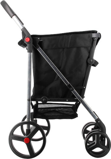 Stoff Einkaufswagen Klappbar Schwarz 28.5x28.5x28.5cm