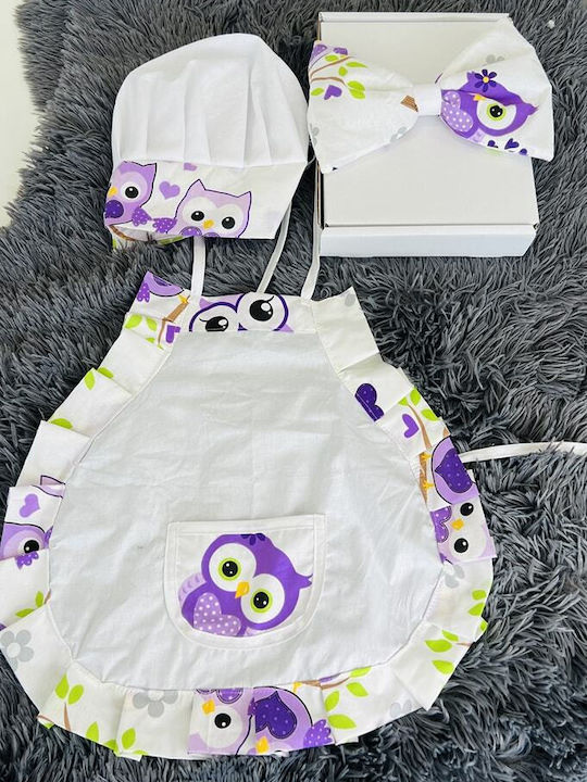 Kids Apron with Chefs Hat Purple