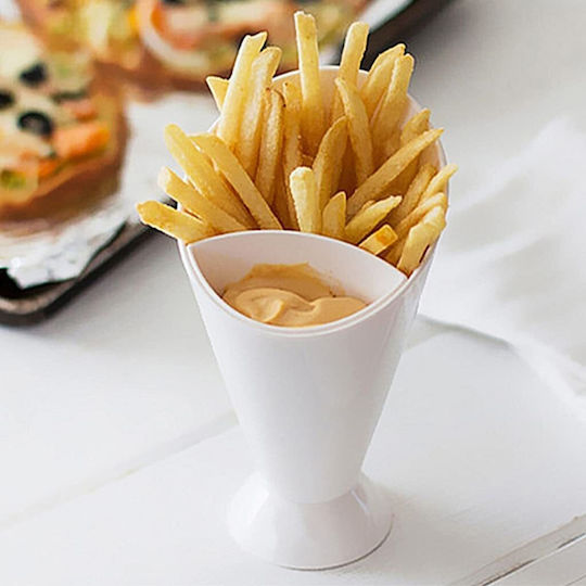 Купа за сервиране Кръгла Пластмаса Бял с диаметър 16.5бр