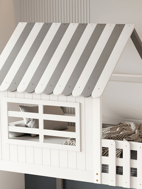 Kids Bed Loft Bed Single Beige for Mattress 90x190cm