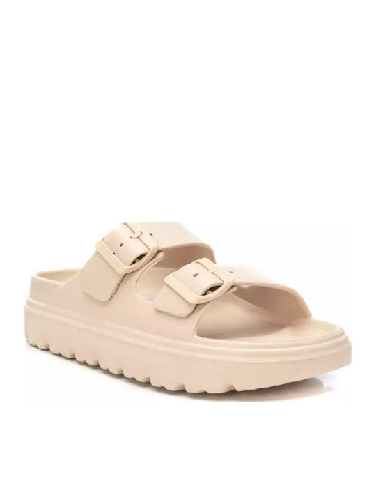 Flip Flops in Sandal Style with Platform in Beige Colour