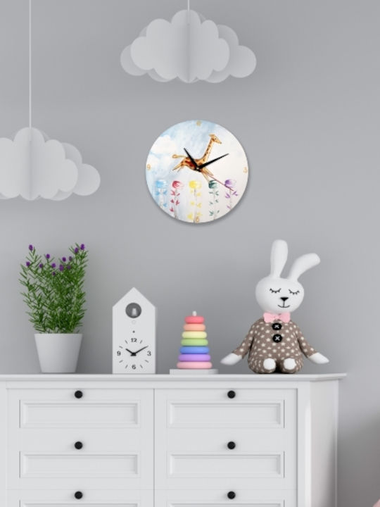 Handmade Wooden Wall Clock Giraffe 1 Τεμ