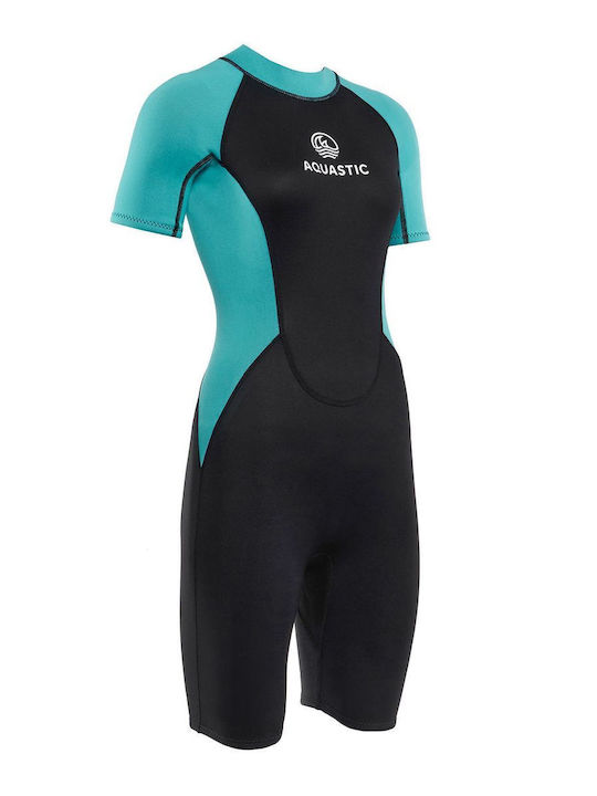 Women's Aquastic Wavey Wetsuit 2 Mm Black Mint Size S