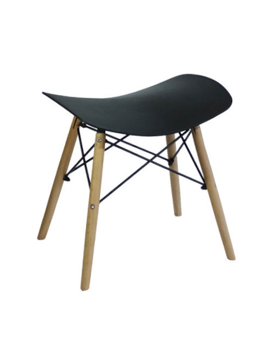 Stool For Living Room made of Polypropylene Black 47x33x45cm
