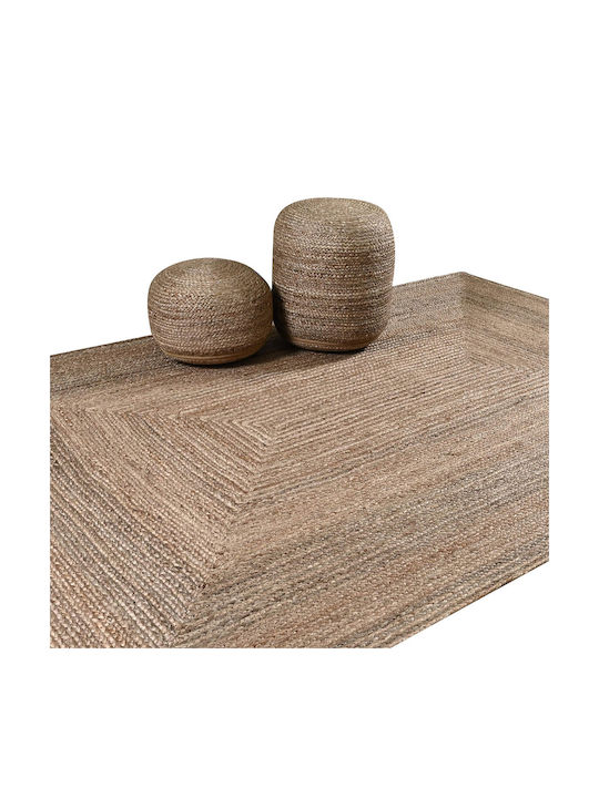 Σκαμπό Σαλονιού Ψάθινο Grey Natural 40x40x40εκ.