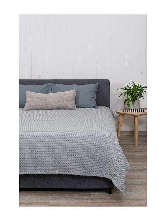 Viokarpet Waffle Decke Piqué Übergröße 230x240cm Grau