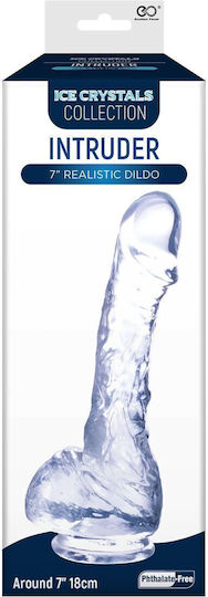Nanma Dildo Glass Dildo with Balls and Suction Cup Transparent
