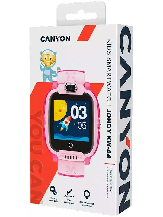 Canyon Παιδικό Smartwatch Jondy KW-44 4G με GPS & Κάμερα Ροζ