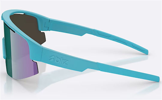 Bliz Cycling Glasses with Turquoise Frame & Multicolour Lenses