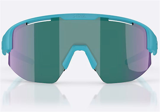 Bliz Cycling Glasses with Turquoise Frame & Multicolour Lenses