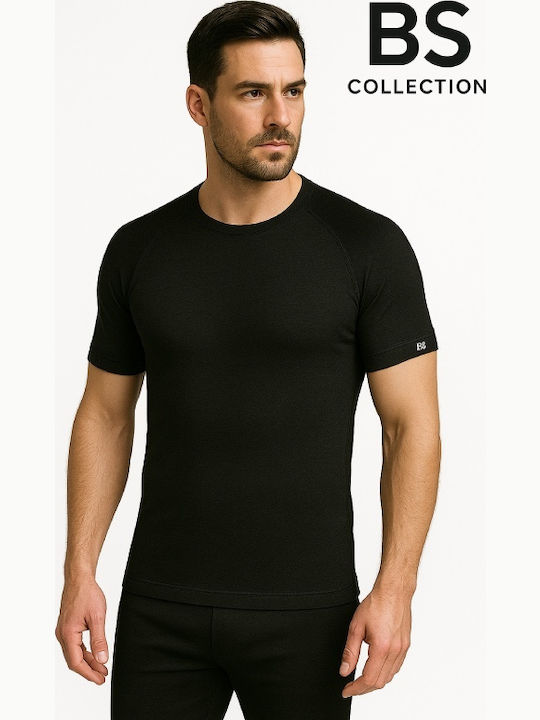 BS Collection Herren Thermo Kurzarmshirt Schwarz