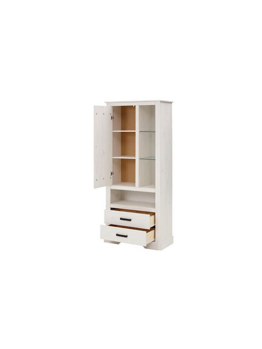 Βιβλιοθήκη Rometri 100 Άσπρο 75x35x170εκ.