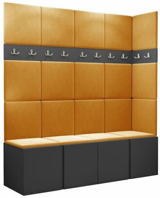 Hartford 265 Entry Furniture with Mirror & Hanger Graphite 168x46x186cm