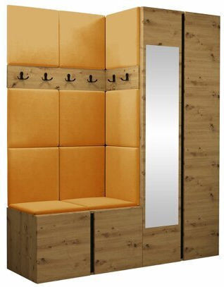 Hartford 278 Entry Furniture with Mirror & Hanger Artisan Βελανιδιά 158x46x186cm