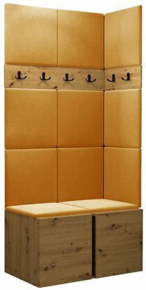 Hartford 264 Entry Furniture with Mirror & Hanger Artisan Βελανιδιά 84x46x186cm