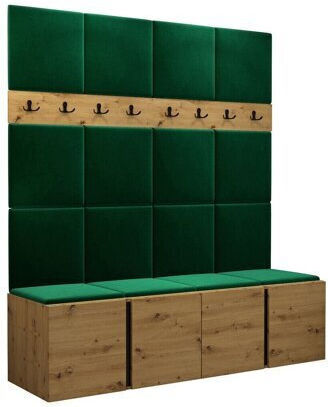 Hartford 268 Eingangsmöbel mit Spiegel & Garderobe Artisan Βελανιδιά 168x46x186cm