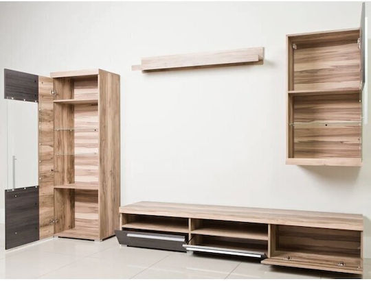 Животно помещение ТВ единица Sorciro 105 Dark Oak, Walnut, Light Brown с Витрина и Осветление Животно помещение ТВ единица Sorciro 105 Dark Oak, Walnut, Light Brown с Витрина и Осветление