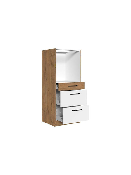 Upper Oven Cabinet Floor Light Brown 60x57x145cm