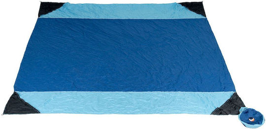 Ticket To Moon Beach Picnic Blanket Royal Blue Light Blue