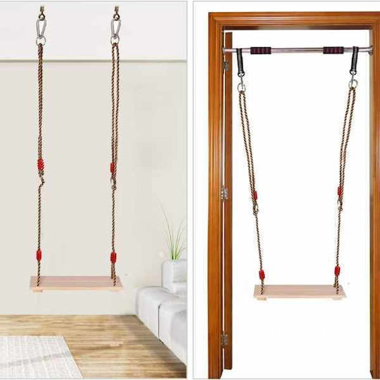 Leagăn Atârnare Din Lemn 213x16.2x16.2 cm Pentru 3+ Ani Maro
