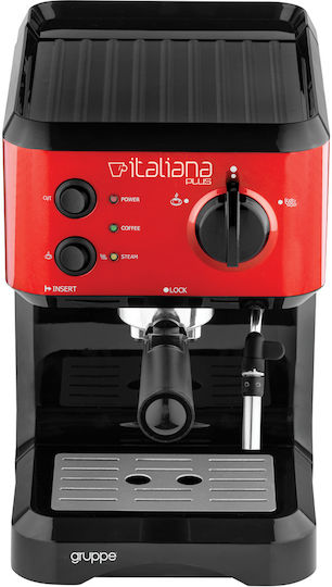 Gruppe Italiana Plus Mașină de Espresso 1050W Presiune 20bar Roșie